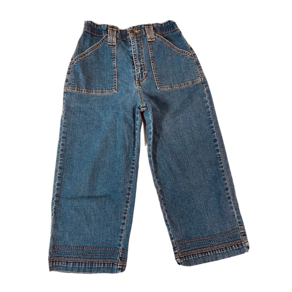LEE At The Waist High Capris Embroidered Hem Jean Pants Women's Size 6 M